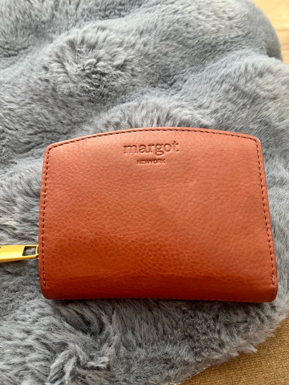 Margot New York Tan Leather Zip Wallet
